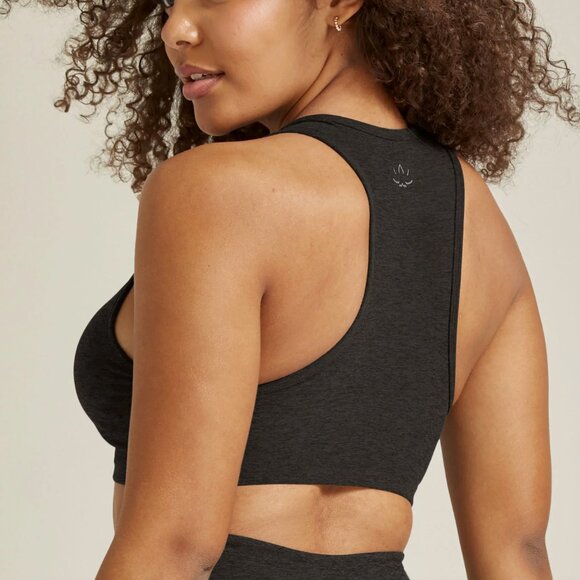 Beyond Yoga Darkest Night Black Spacedye Lift Your Spirits Sports Bra Size XL - Picture 10 of 11